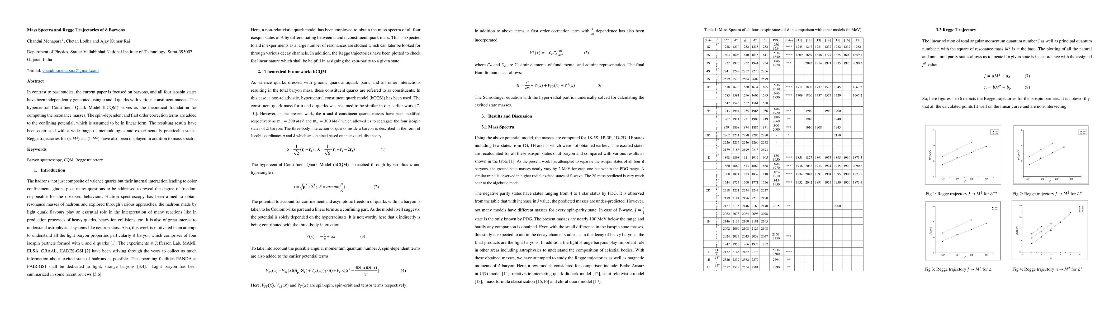 Thumbnail for Mass Spectra and Regge Trajectories of $\Delta$ Baryons
