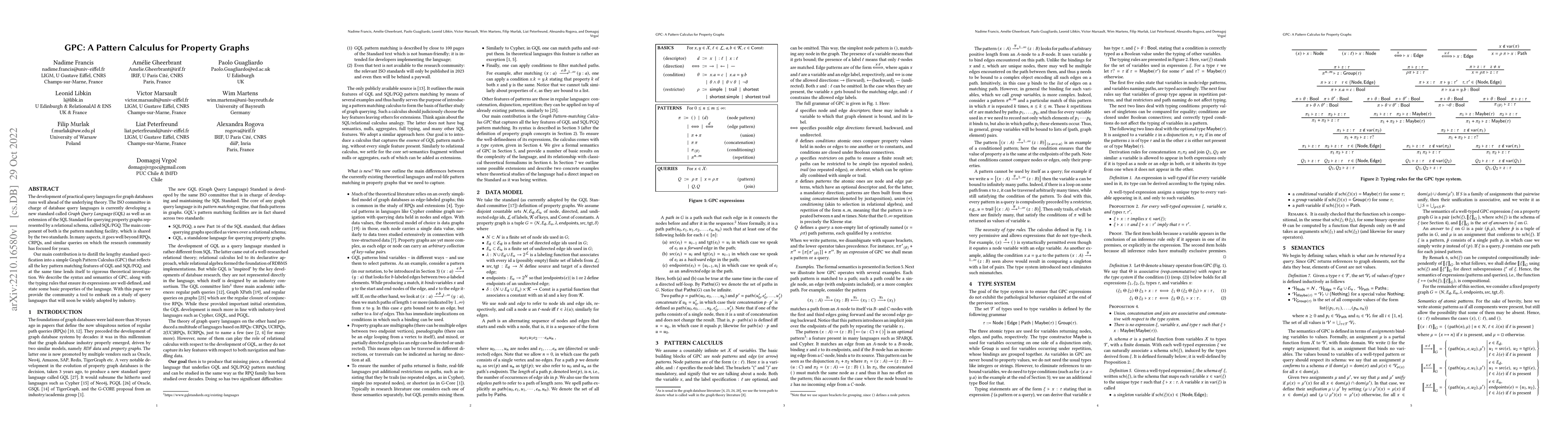 Thumbnail for GPC: A Pattern Calculus for Property Graphs