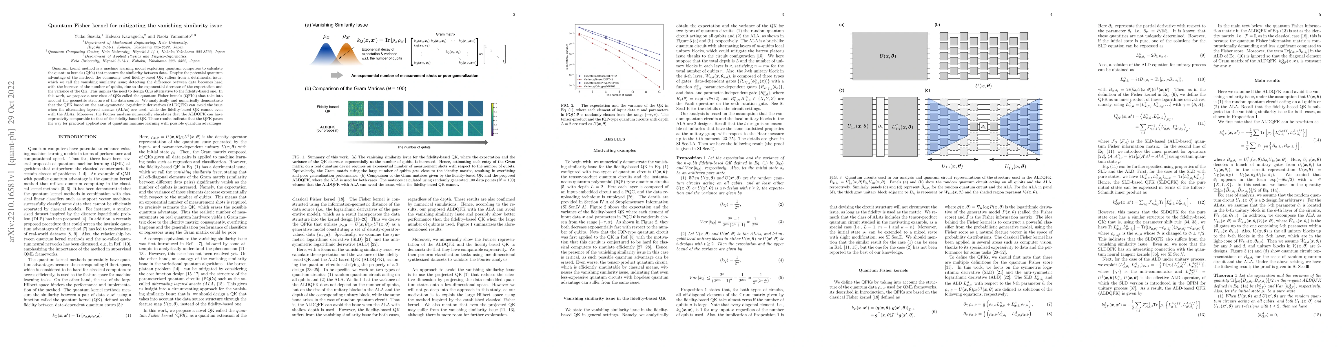 Thumbnail for Quantum Fisher kernel for mitigating the vanishing similarity issue