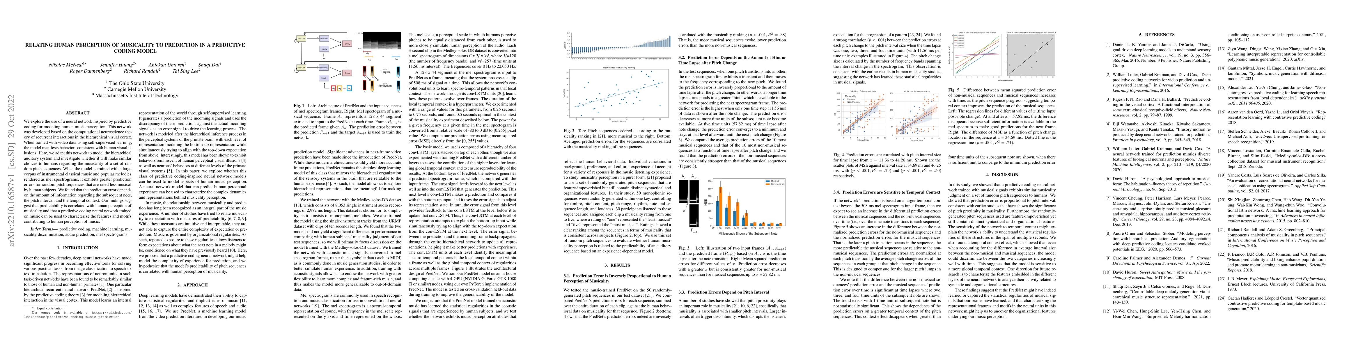 Thumbnail for Relating Human Perception of Musicality to Prediction in a Predictive
  Coding Model