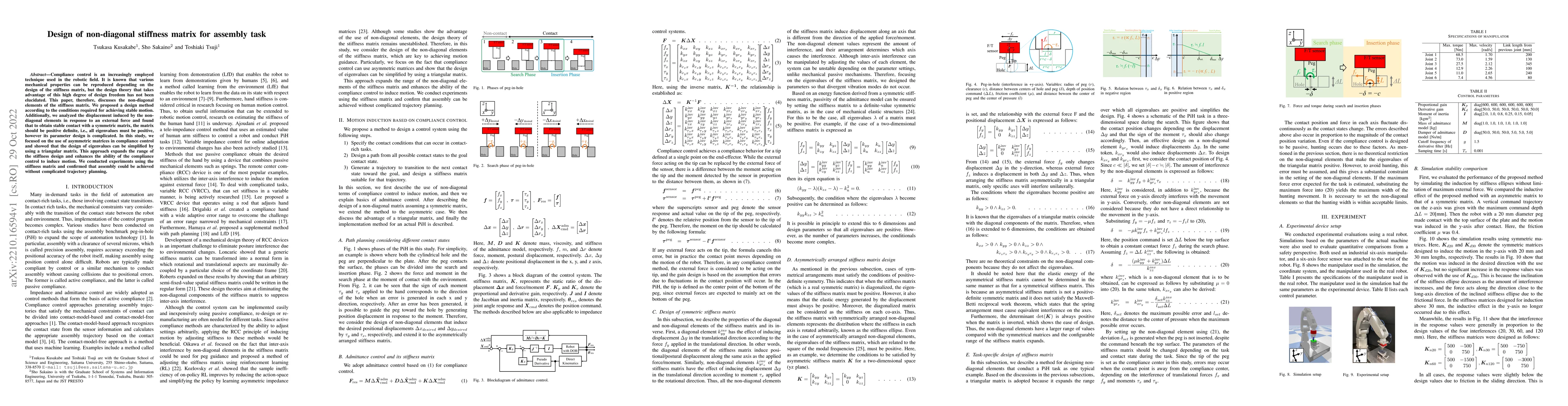 Thumbnail for Design of non-diagonal stiffness matrix for assembly task