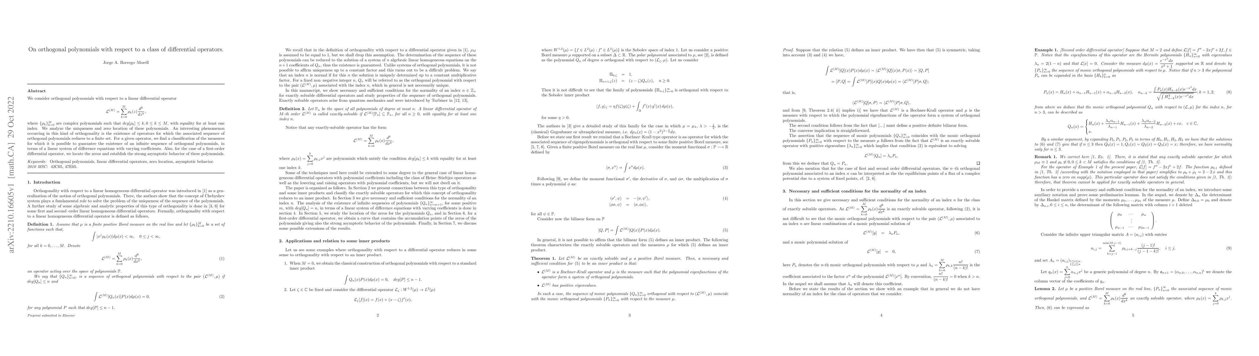 Thumbnail for On orthogonal polynomials with respect to a class of differential
  operators