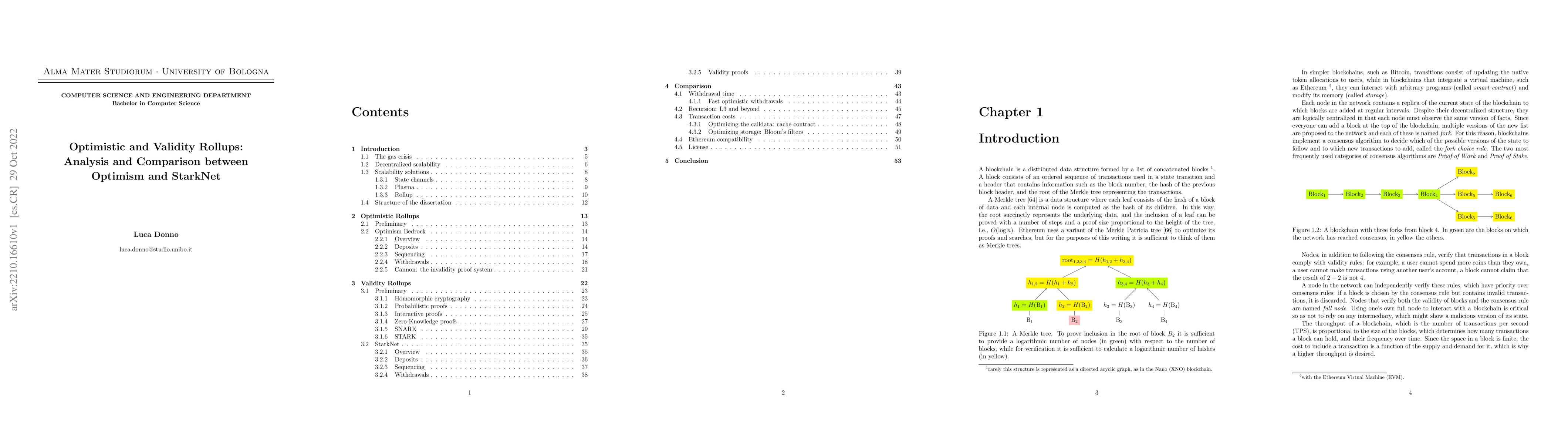 Thumbnail for Optimistic and Validity Rollups: Analysis and Comparison between
  Optimism and StarkNet
