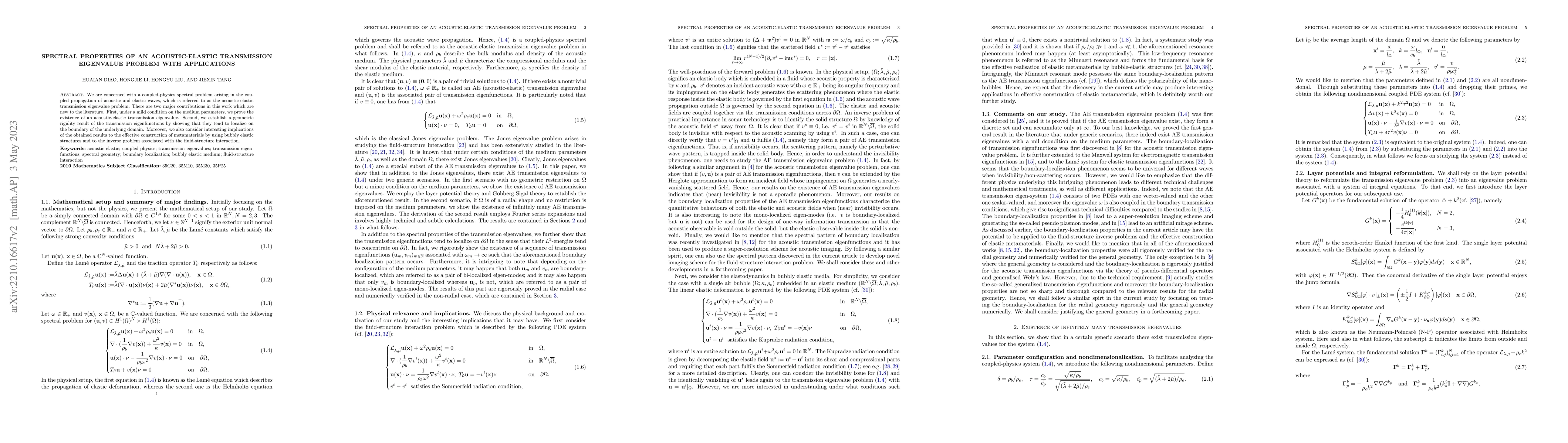Thumbnail for Spectral properties of an acoustic-elastic transmission eigenvalue
  problem with applications