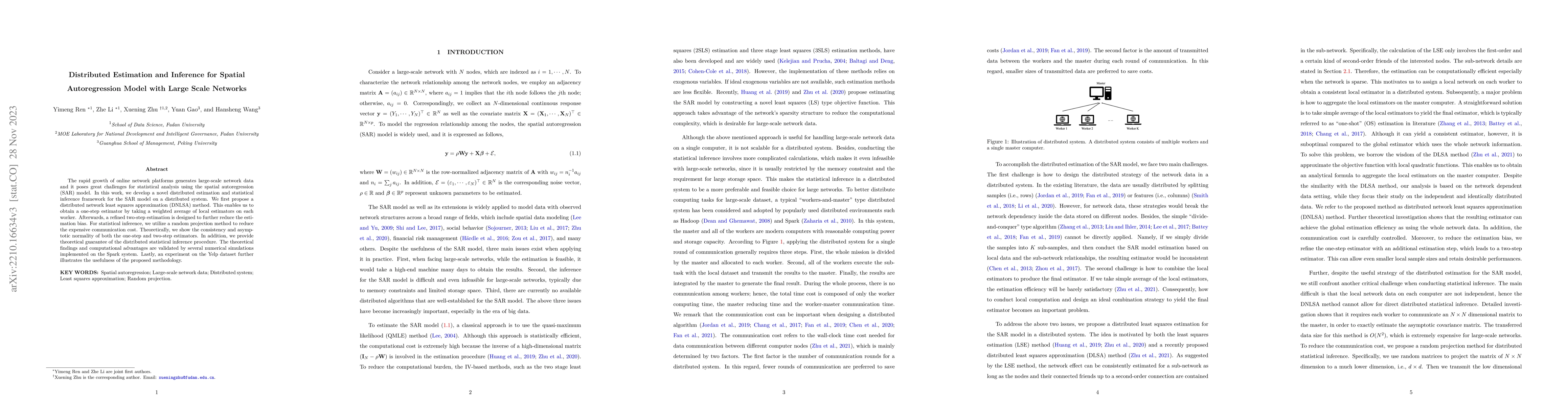 Thumbnail for Distributed Estimation and Inference for Spatial Autoregression Model
  with Large Scale Networks