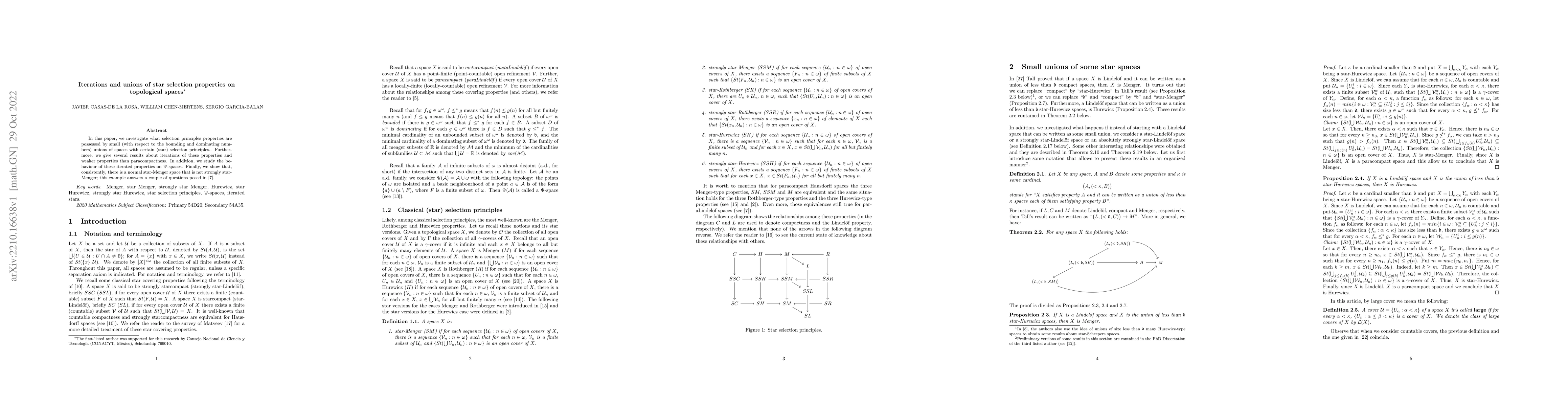 Thumbnail for Iterations and unions of star selection properties on topological spaces
