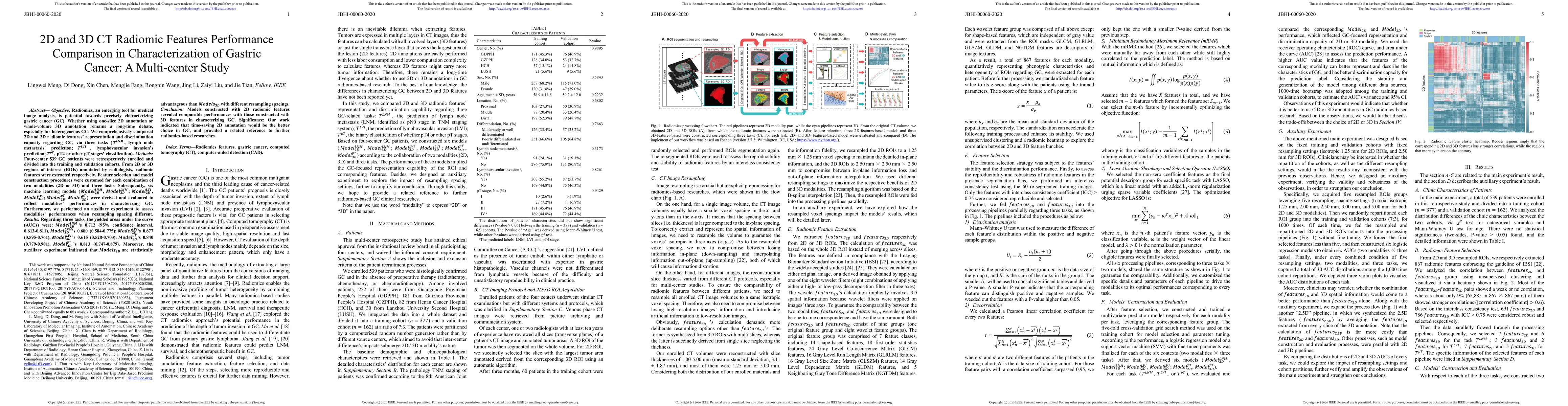 Thumbnail for 2D and 3D CT Radiomic Features Performance Comparison in
  Characterization of Gastric Cancer: A Multi-center Study