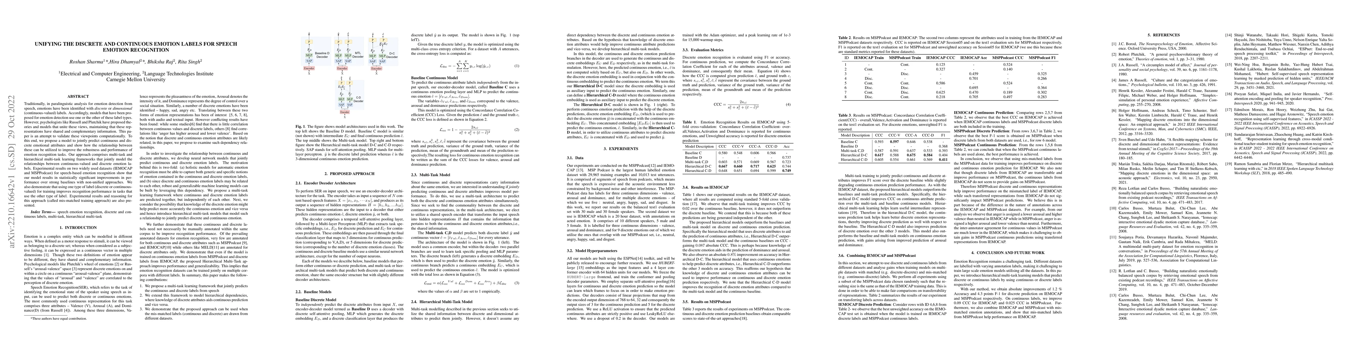 Thumbnail for Unifying the Discrete and Continuous Emotion labels for Speech Emotion
  Recognition