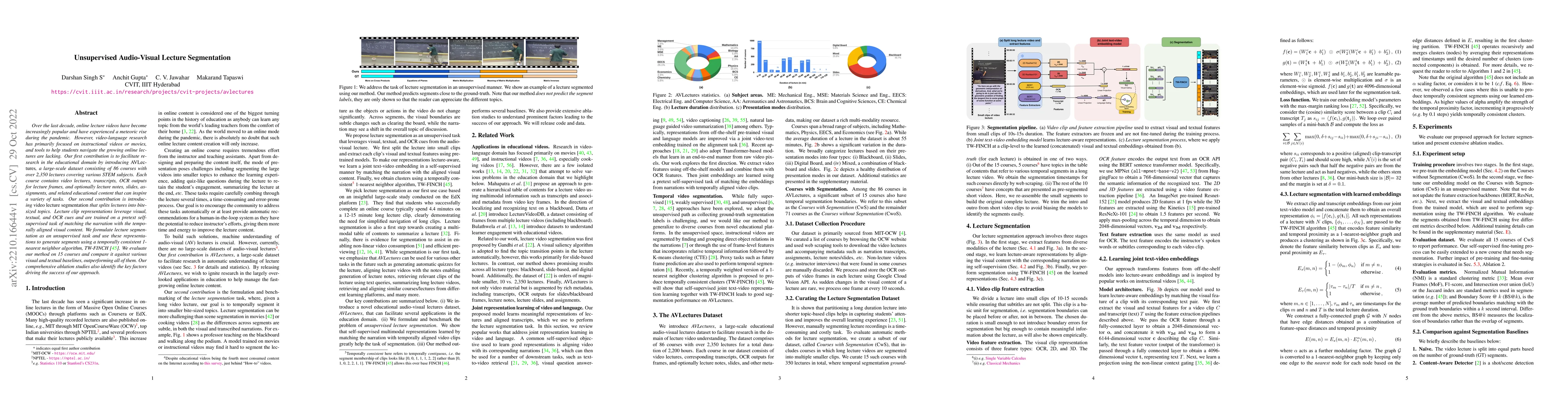 Thumbnail for Unsupervised Audio-Visual Lecture Segmentation