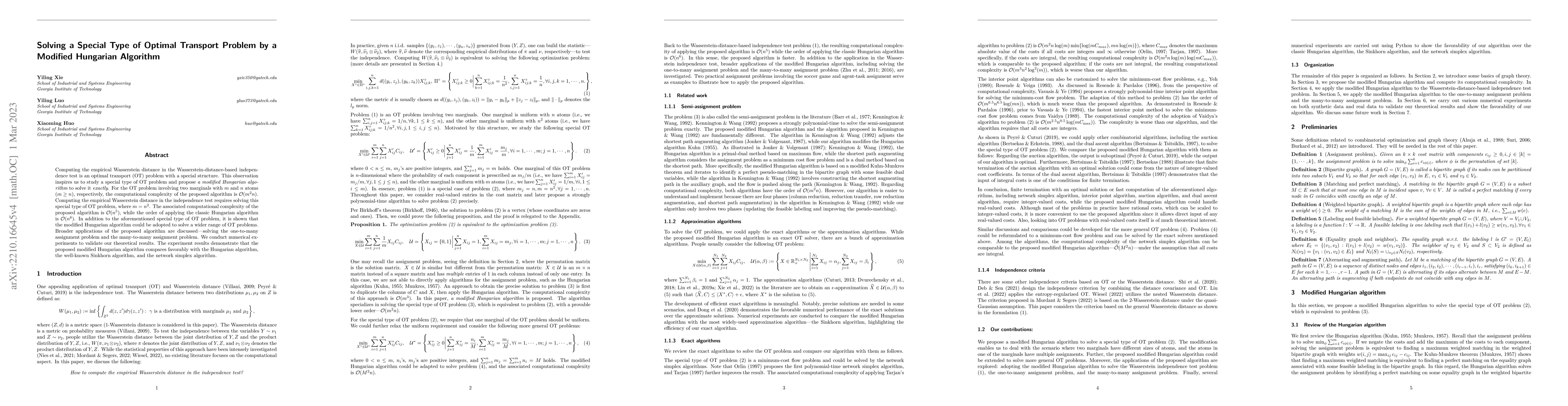 Thumbnail for Solving a Special Type of Optimal Transport Problem by a Modified
  Hungarian Algorithm