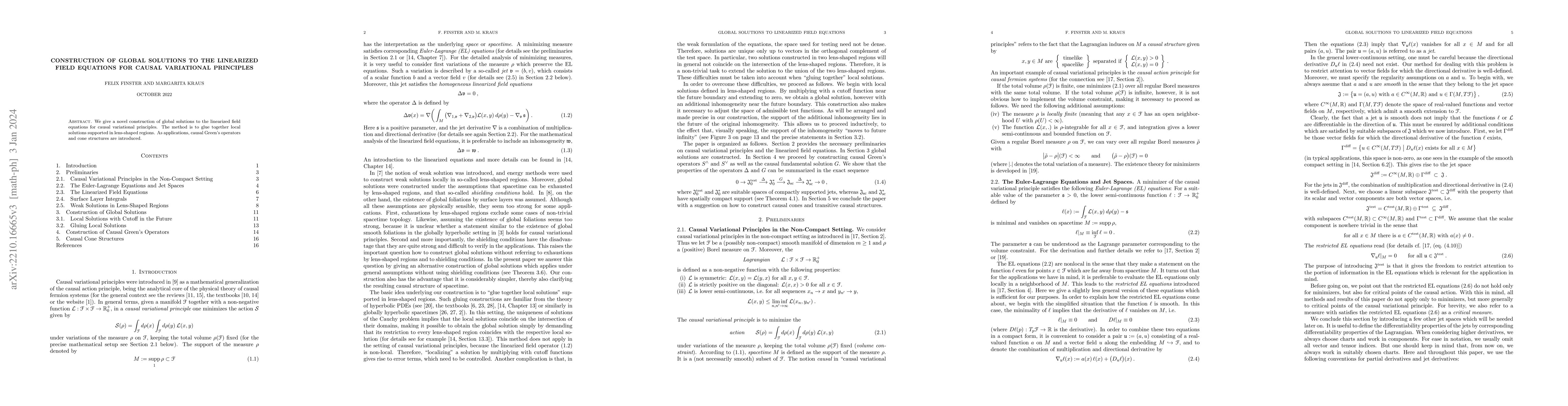 Thumbnail for Construction of Global Solutions to the Linearized Field Equations for
  Causal Variational Principles