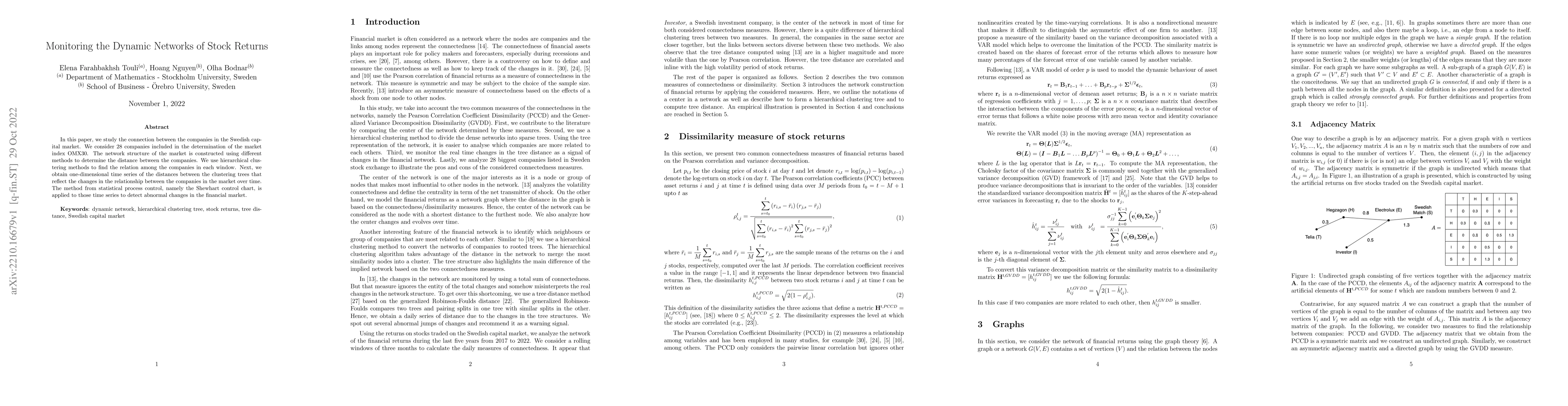 Thumbnail for Monitoring the Dynamic Networks of Stock Returns