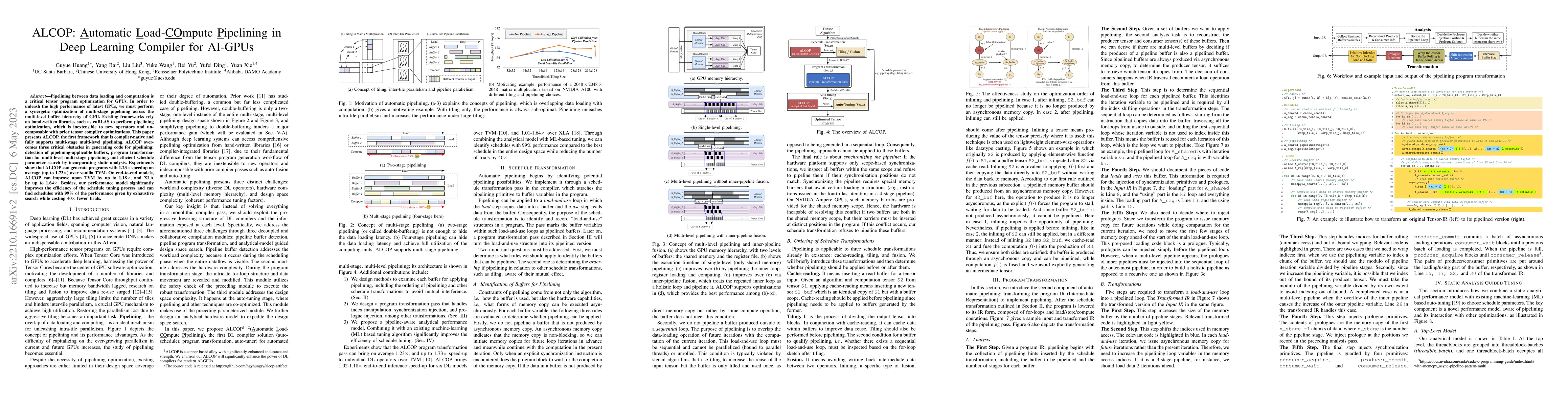 Thumbnail for ALCOP: Automatic Load-Compute Pipelining in Deep Learning Compiler for
  AI-GPUs