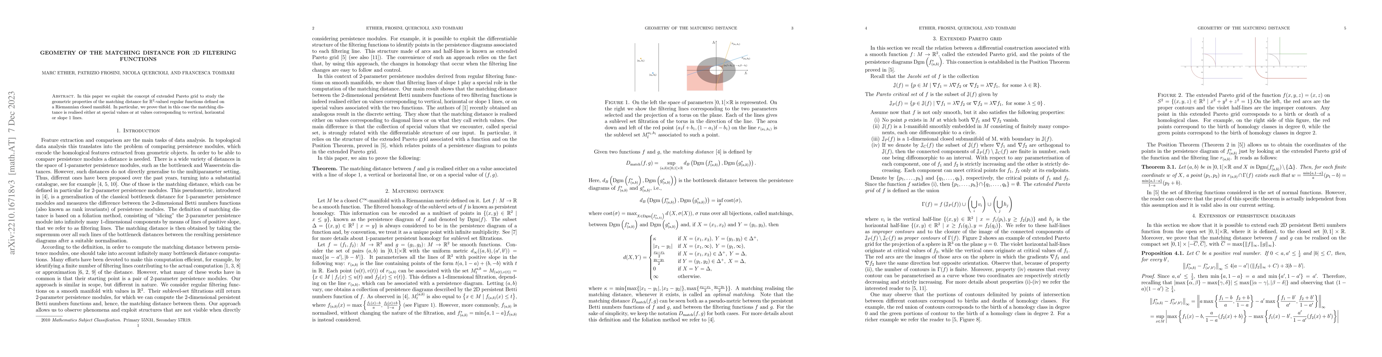 Thumbnail for Geometry of the matching distance for 2D filtering functions