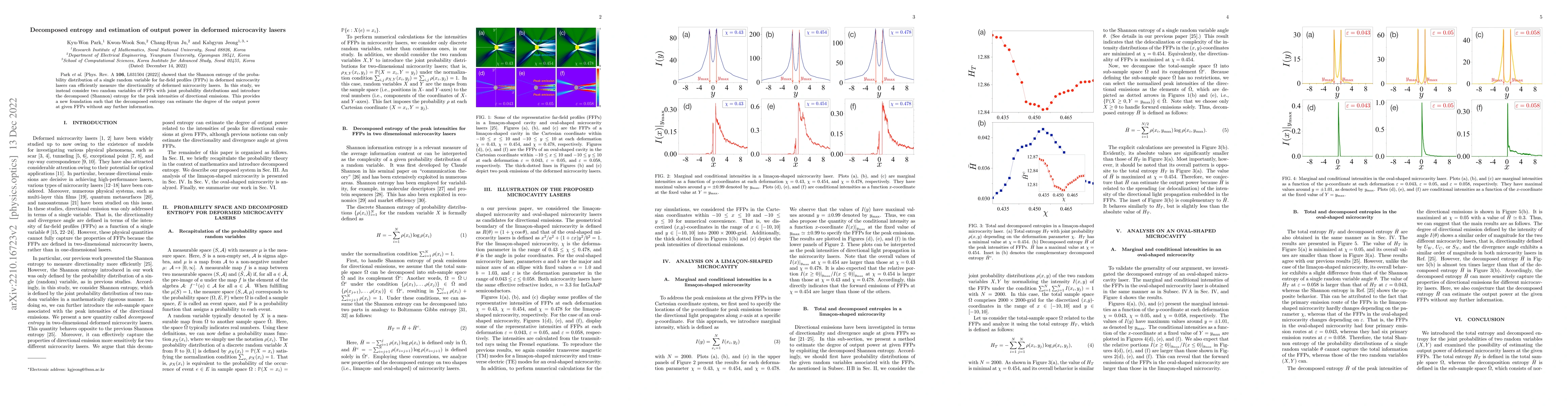 Thumbnail for Decomposed entropy and estimation of output power in deformed
  microcavity lasers