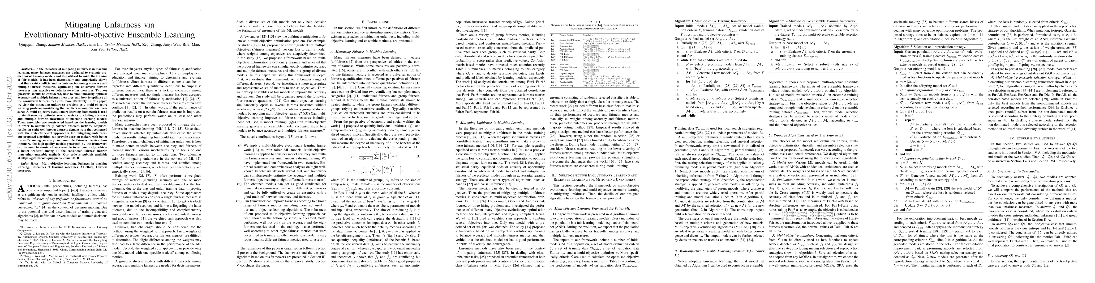 Thumbnail for Mitigating Unfairness via Evolutionary Multi-objective Ensemble Learning