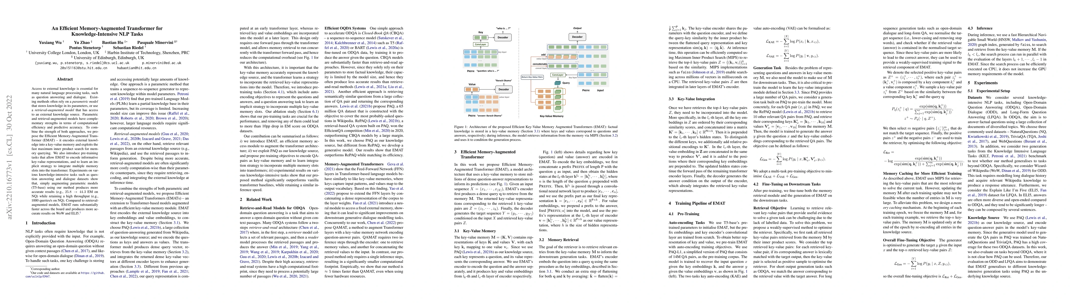 Thumbnail for An Efficient Memory-Augmented Transformer for Knowledge-Intensive NLP
  Tasks