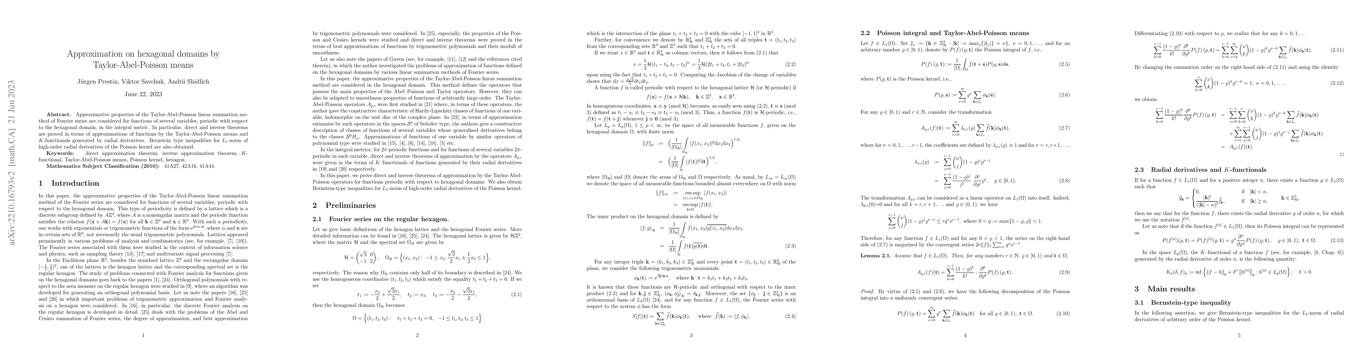 Thumbnail for Approximation on hexagonal domains by Taylor-Abel-Poisson means