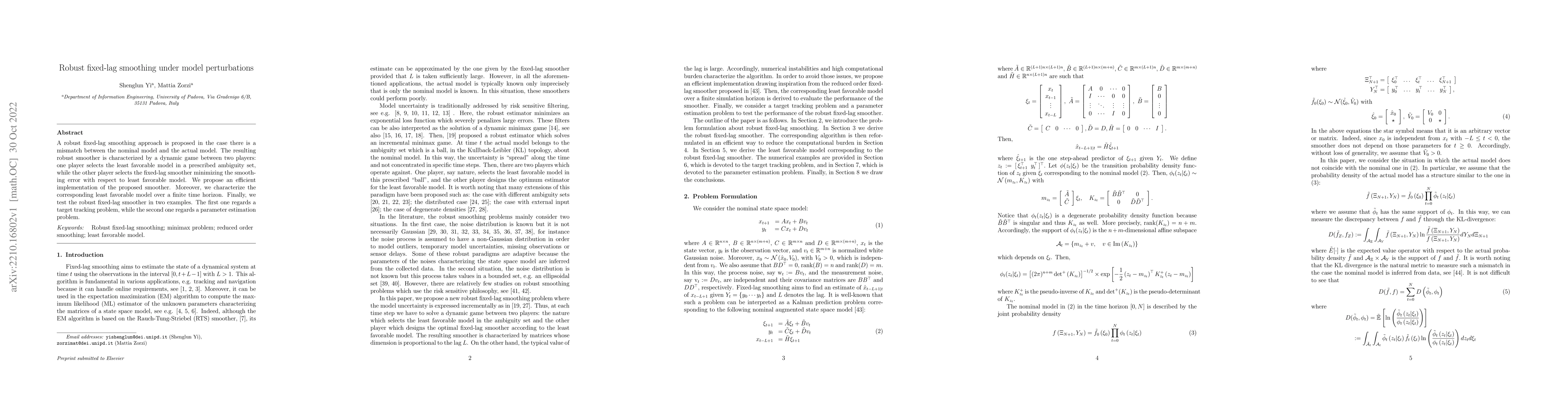 Thumbnail for Robust fixed-lag smoothing under model perturbations