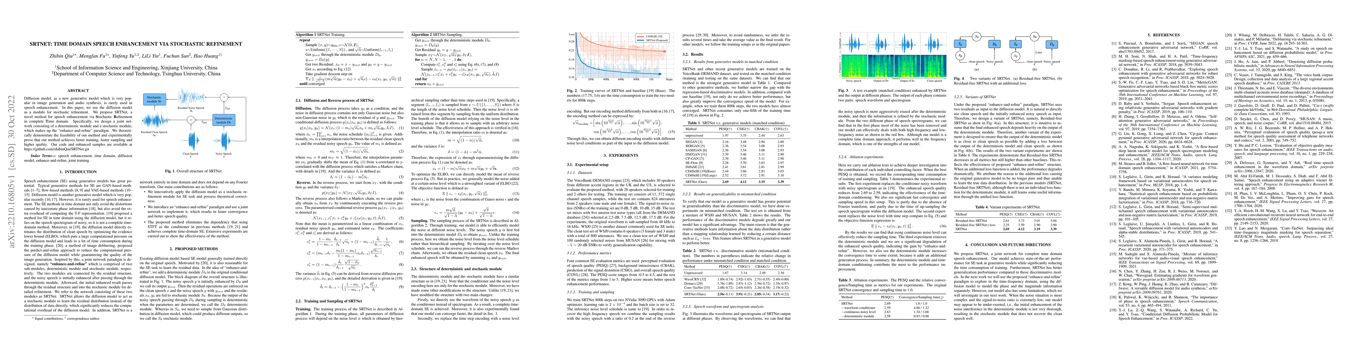 Thumbnail for SRTNet: Time Domain Speech Enhancement Via Stochastic Refinement