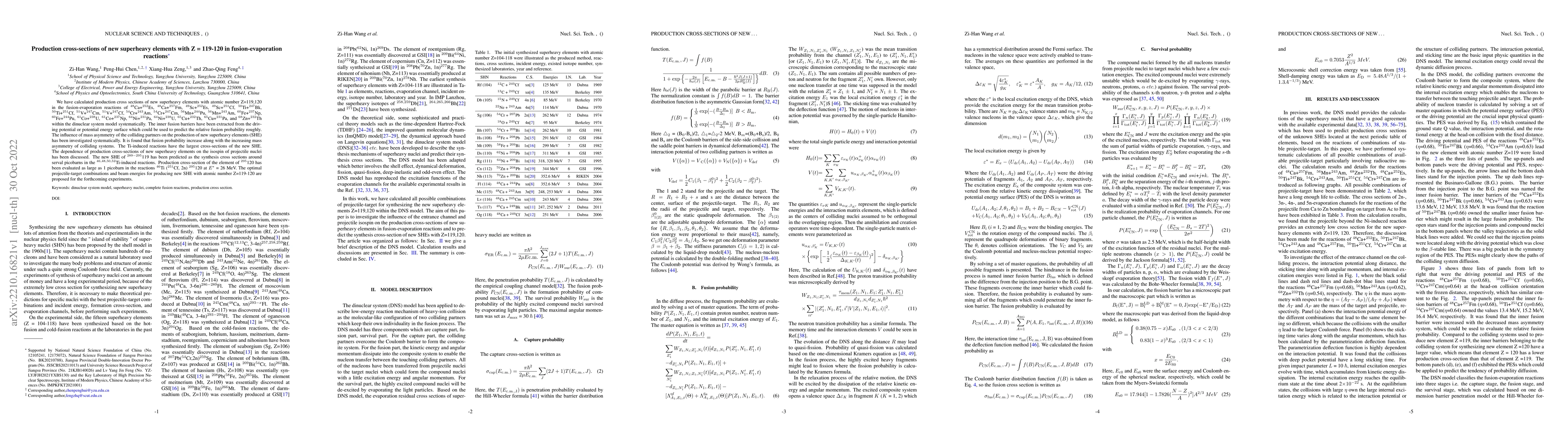 Thumbnail for Production cross-sections of new superheavy elements with Z = 119-120 in
  fusion-evaporation reactions