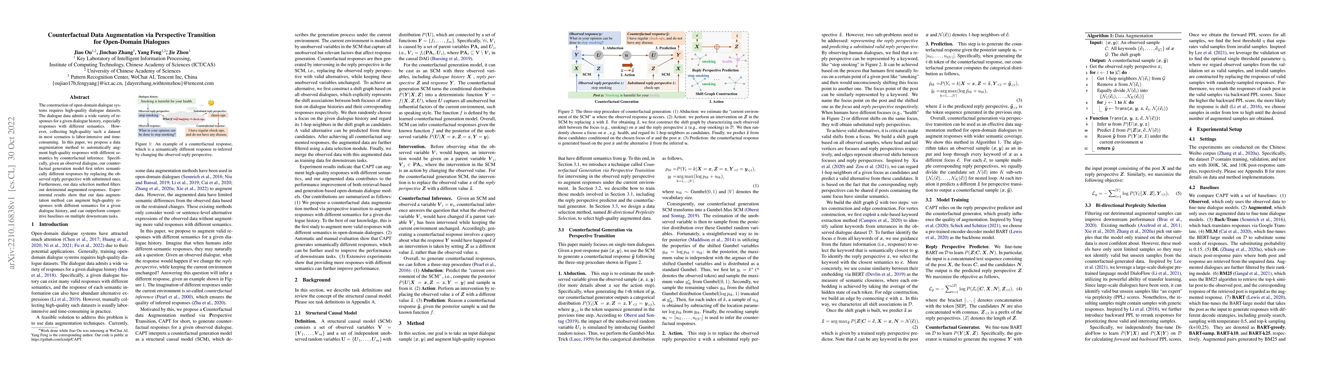 Thumbnail for Counterfactual Data Augmentation via Perspective Transition for
  Open-Domain Dialogues