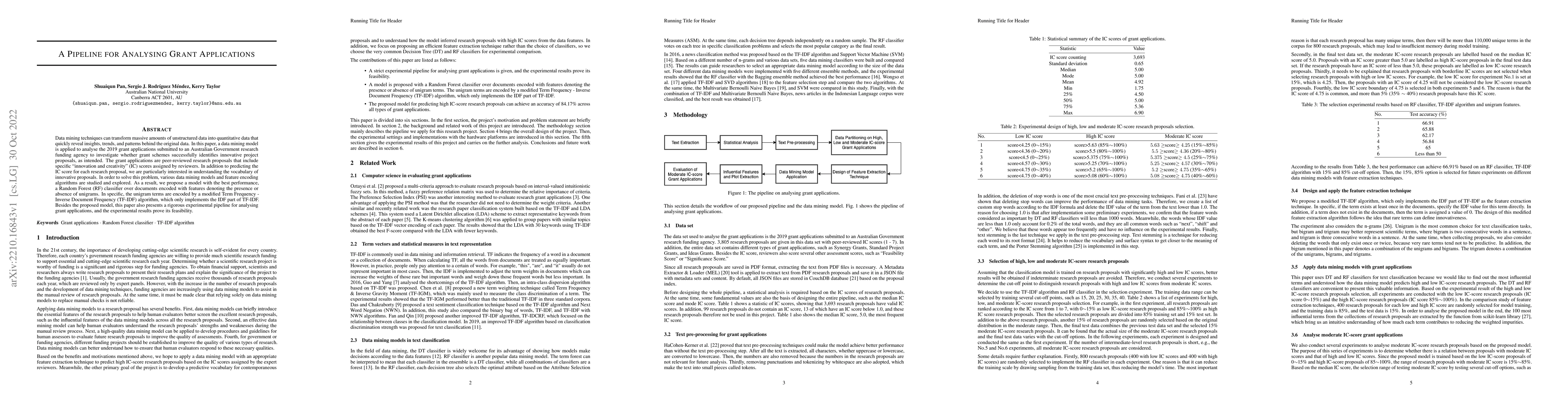 Thumbnail for A Pipeline for Analysing Grant Applications