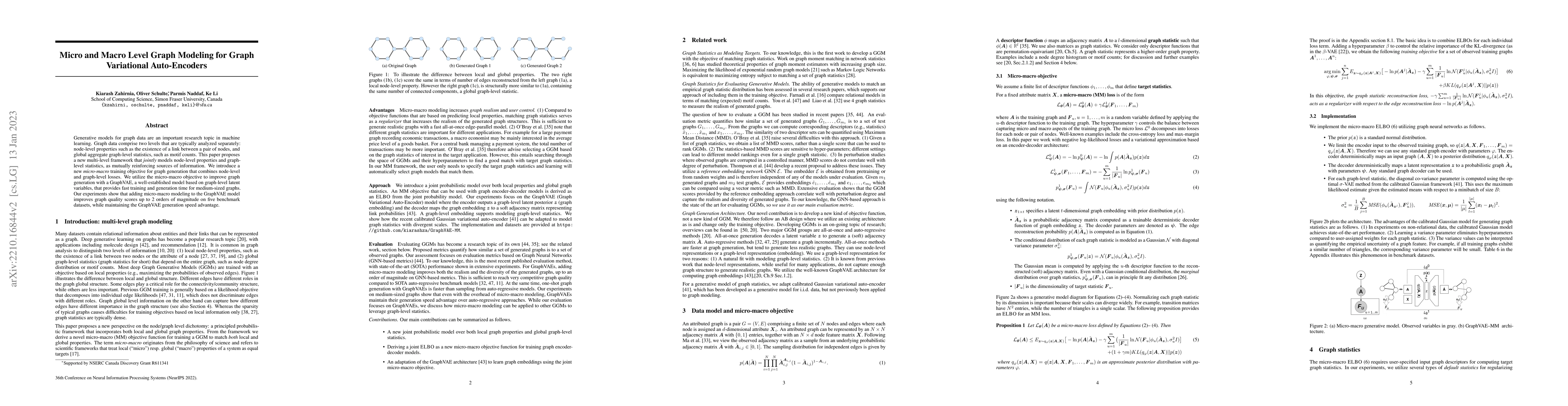 Thumbnail for Micro and Macro Level Graph Modeling for Graph Variational Auto-Encoders