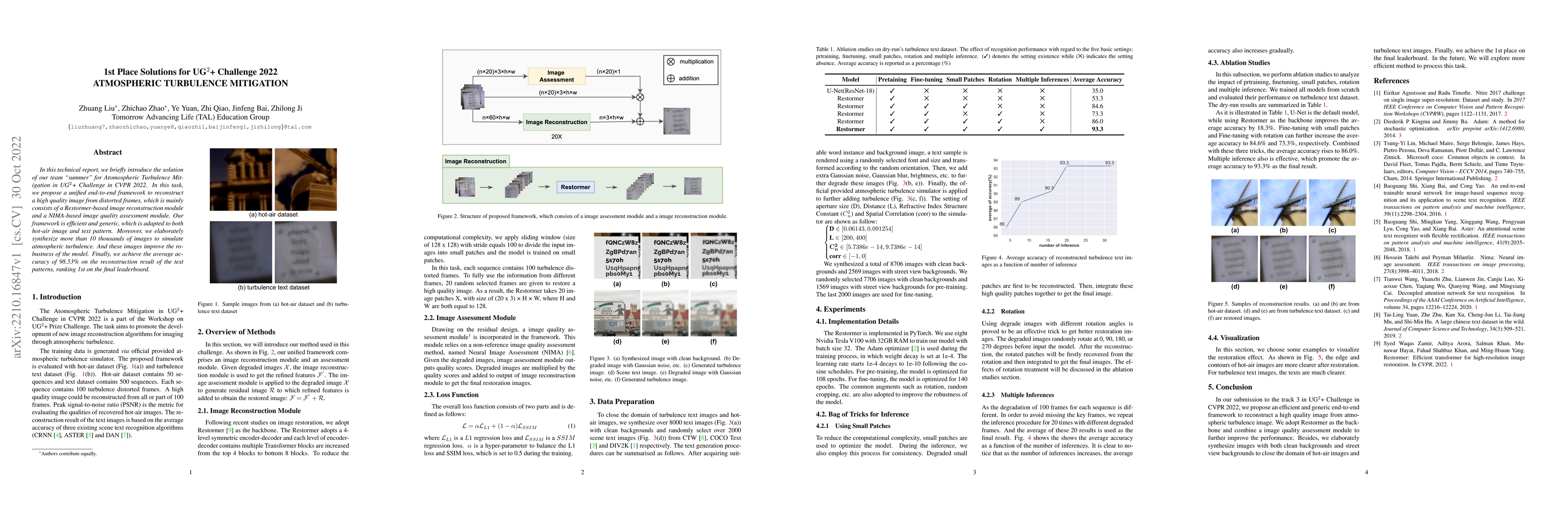 Thumbnail for 1st Place Solutions for UG2+ Challenge 2022 ATMOSPHERIC TURBULENCE
  MITIGATION
