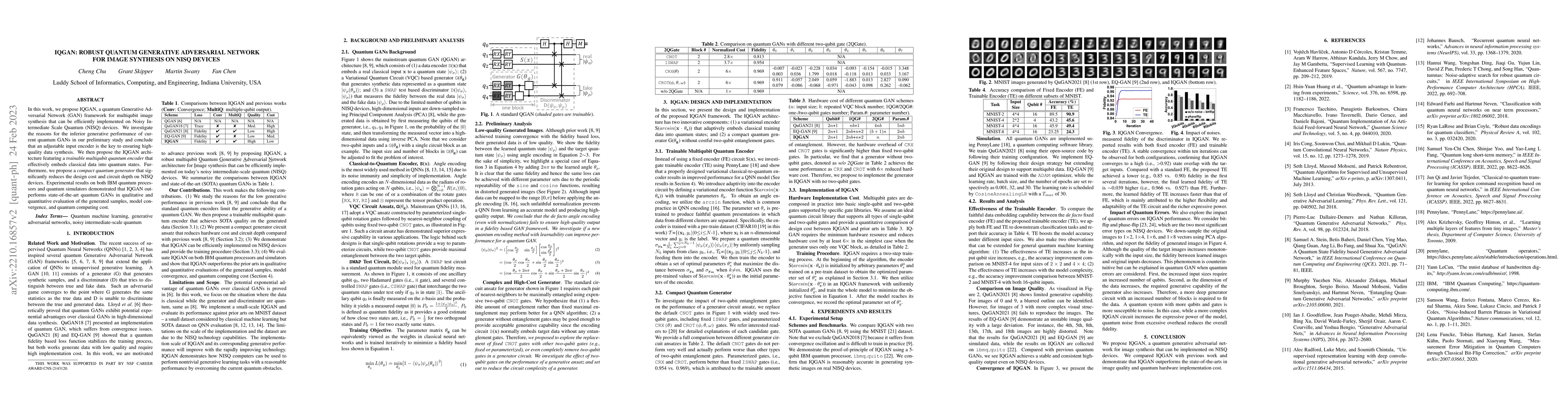 Thumbnail for IQGAN: Robust Quantum Generative Adversarial Network for Image Synthesis
  On NISQ Devices