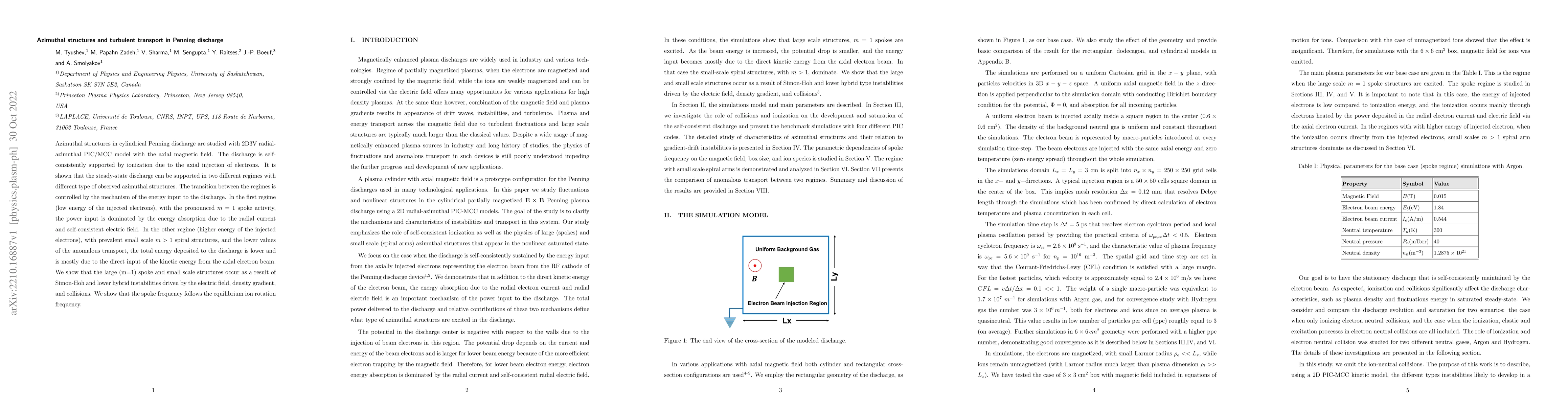 Thumbnail for Azimuthal structures and turbulent transport in Penning discharge