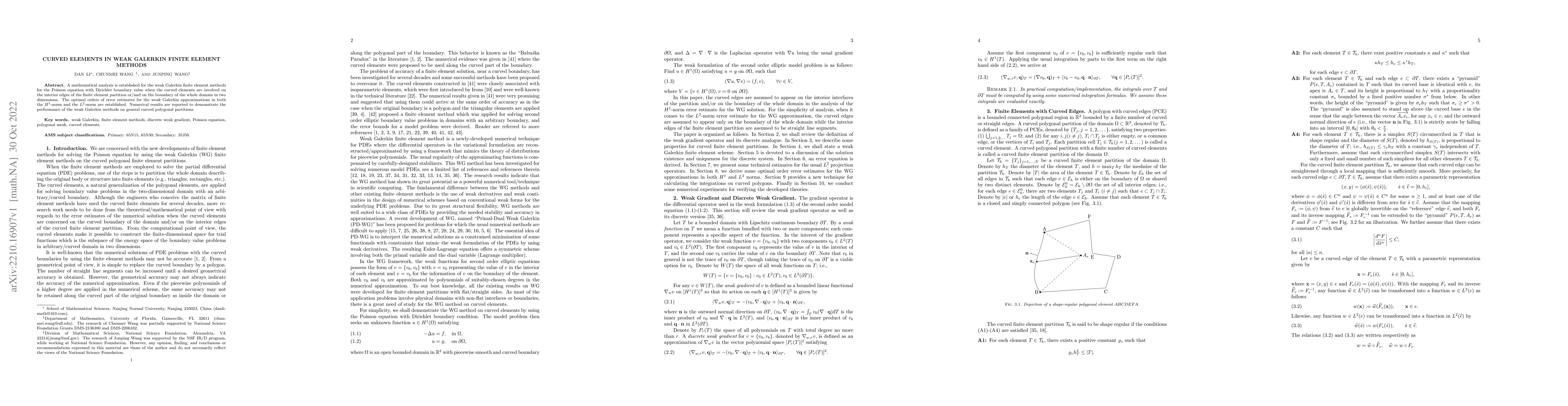 Thumbnail for Curved Elements in Weak Galerkin Finite Element Methods