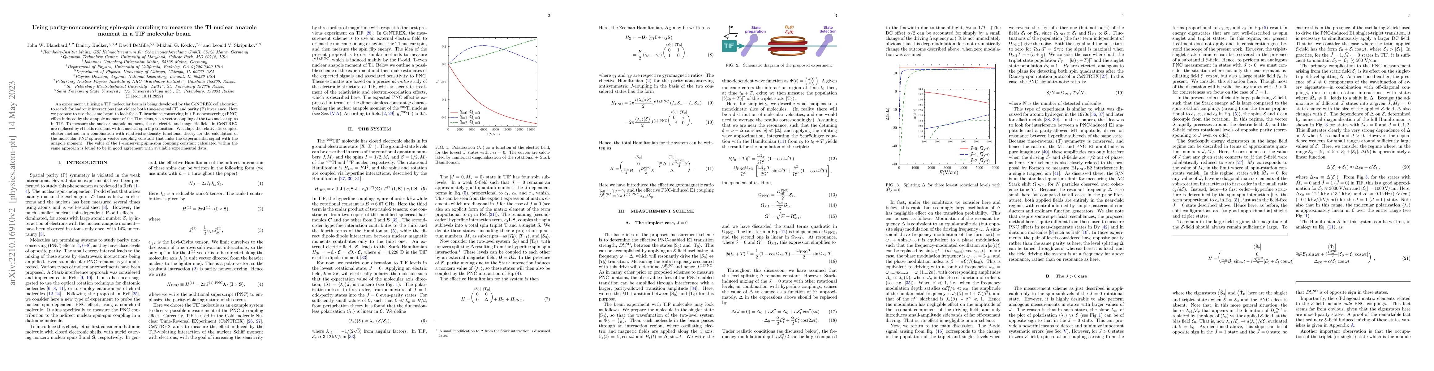 Thumbnail for Using parity-nonconserving spin-spin coupling to measure the Tl nuclear
  anapole moment in a TlF molecular beam