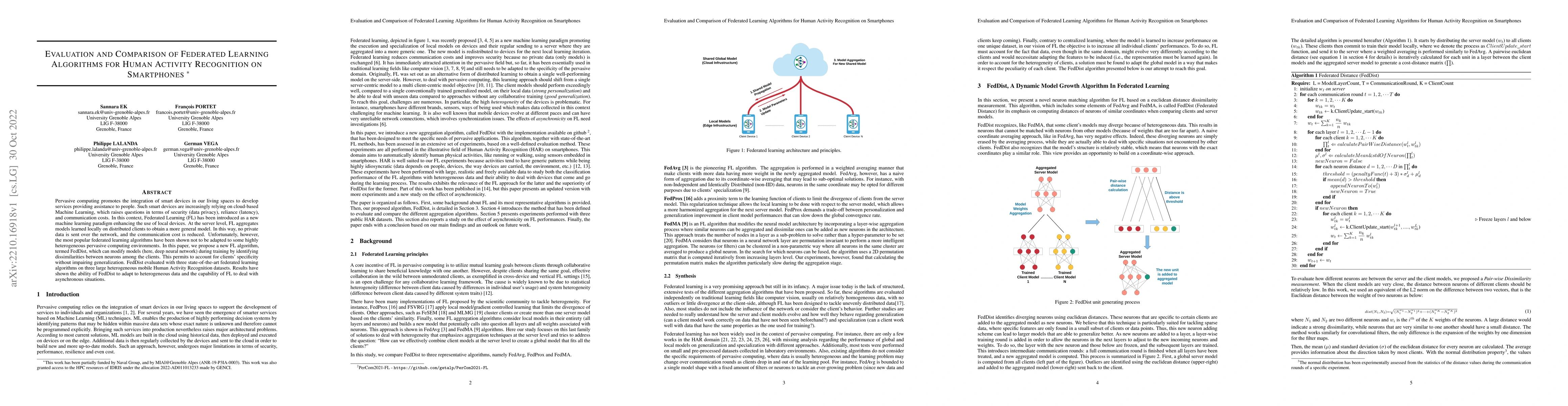 Thumbnail for Evaluation and comparison of federated learning algorithms for Human
  Activity Recognition on smartphones