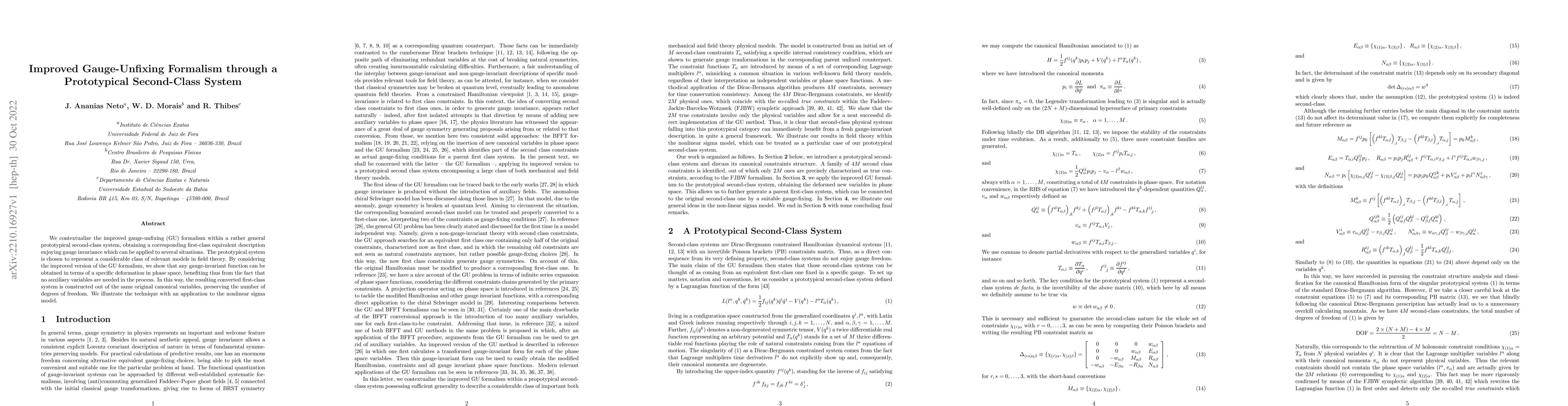 Thumbnail for Improved Gauge-Unfixing Formalism through a Prototypical Second-Class
  System