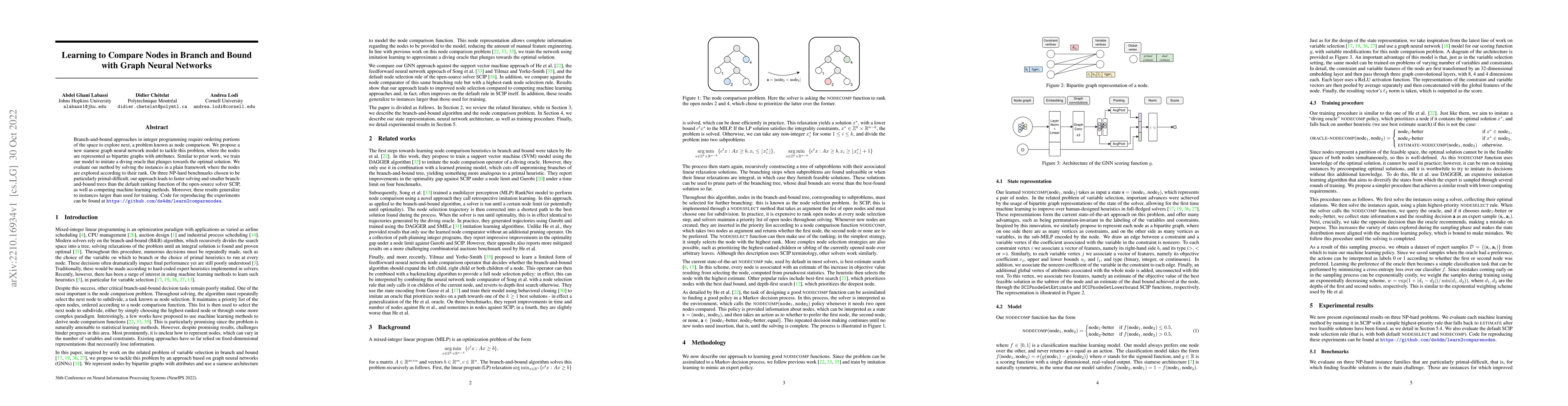 Thumbnail for Learning to Compare Nodes in Branch and Bound with Graph Neural Networks