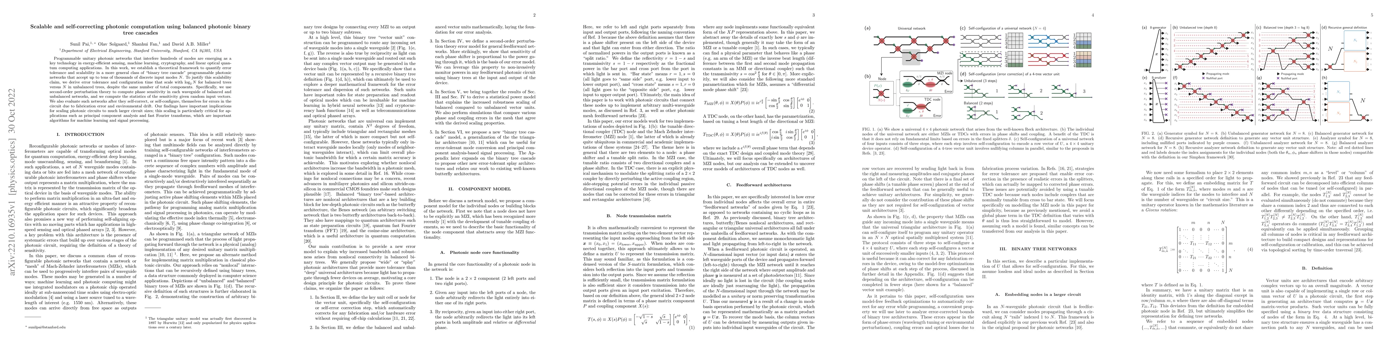 Thumbnail for Scalable and self-correcting photonic computation using balanced
  photonic binary tree cascades
