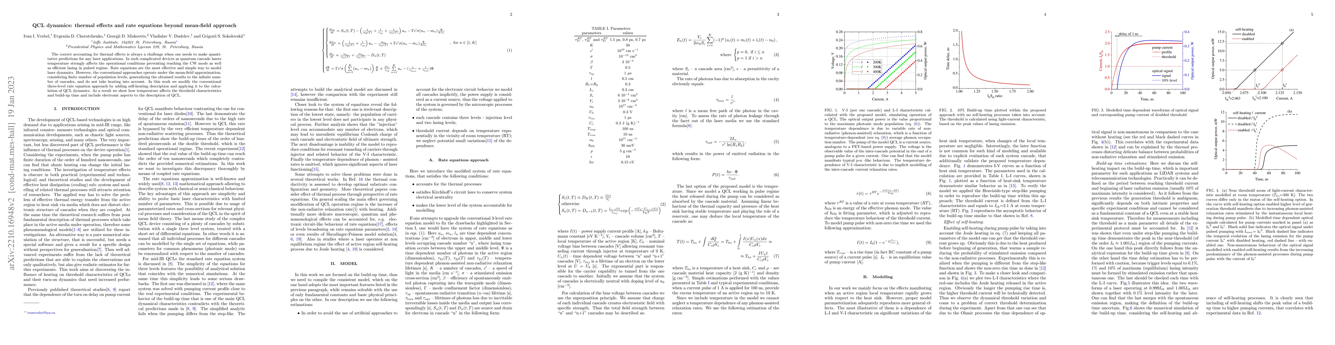 Thumbnail for QCL dynamics: thermal effects and rate equations beyond mean-field
  approach