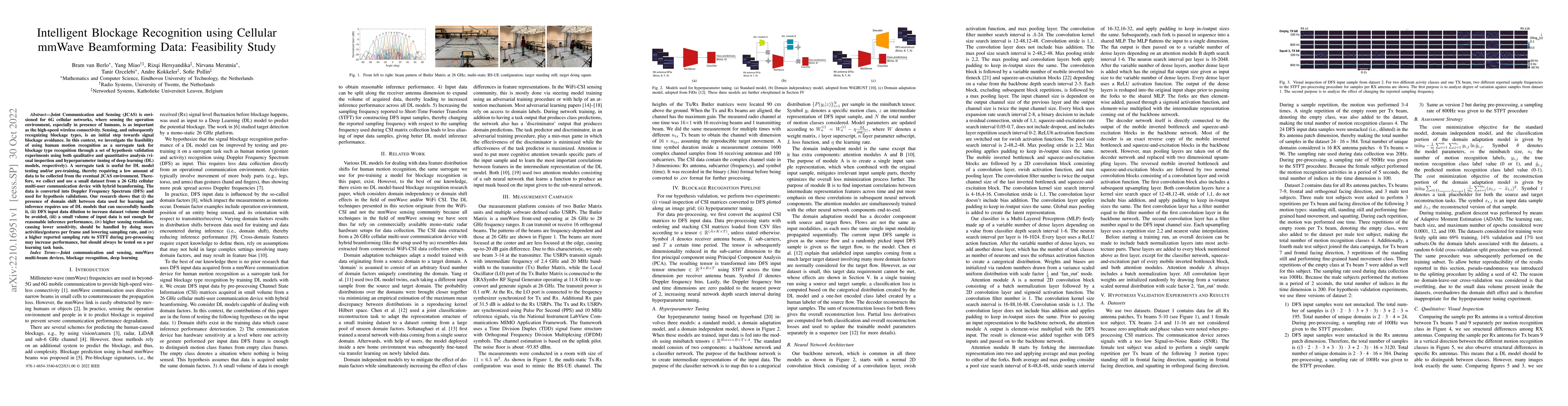 Thumbnail for Intelligent Blockage Recognition using Cellular mmWave Beamforming Data:
  Feasibility Study