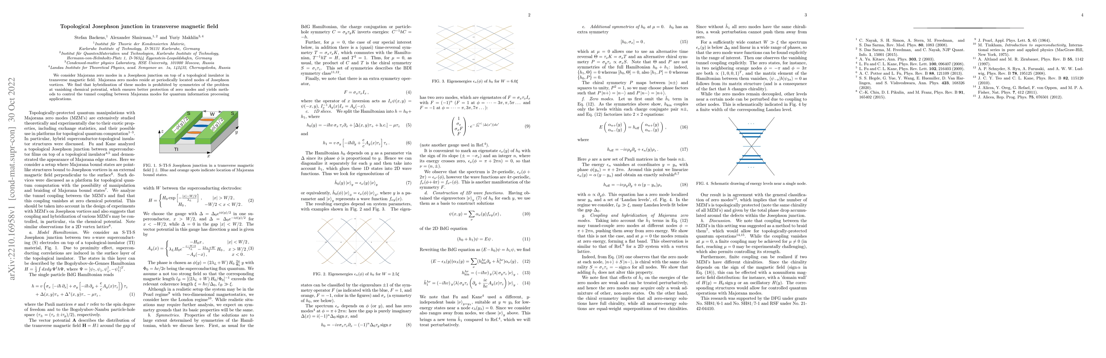 Thumbnail for Topological Josephson junction in transverse magnetic field