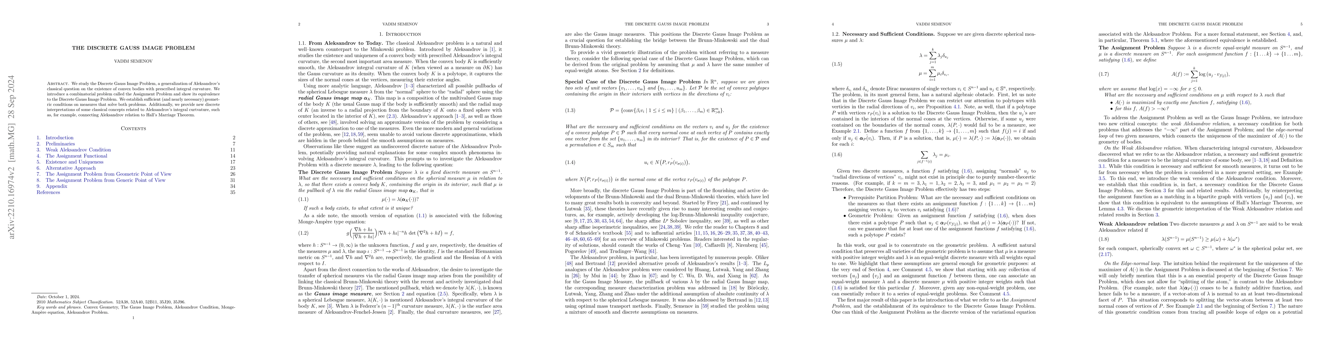 Thumbnail for The Discrete Gauss Image Problem