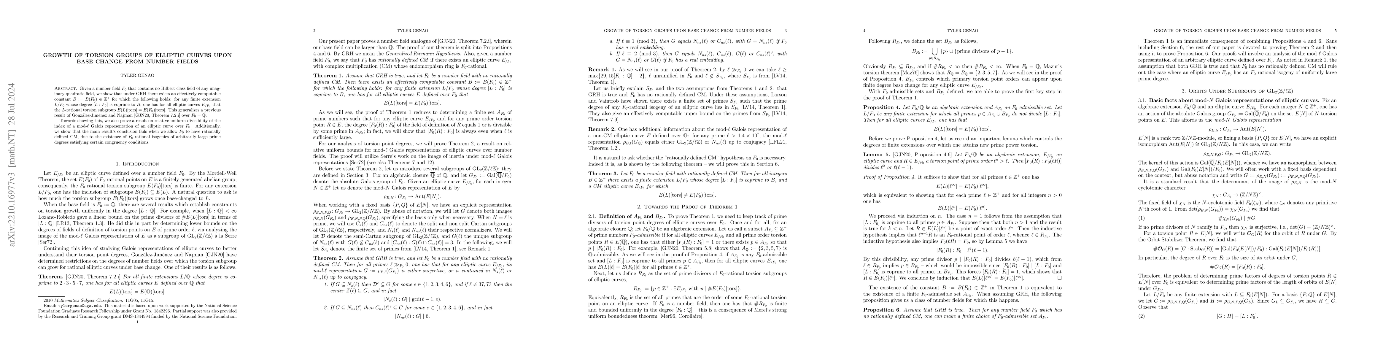Thumbnail for Growth of torsion groups of elliptic curves upon base change from number
  fields