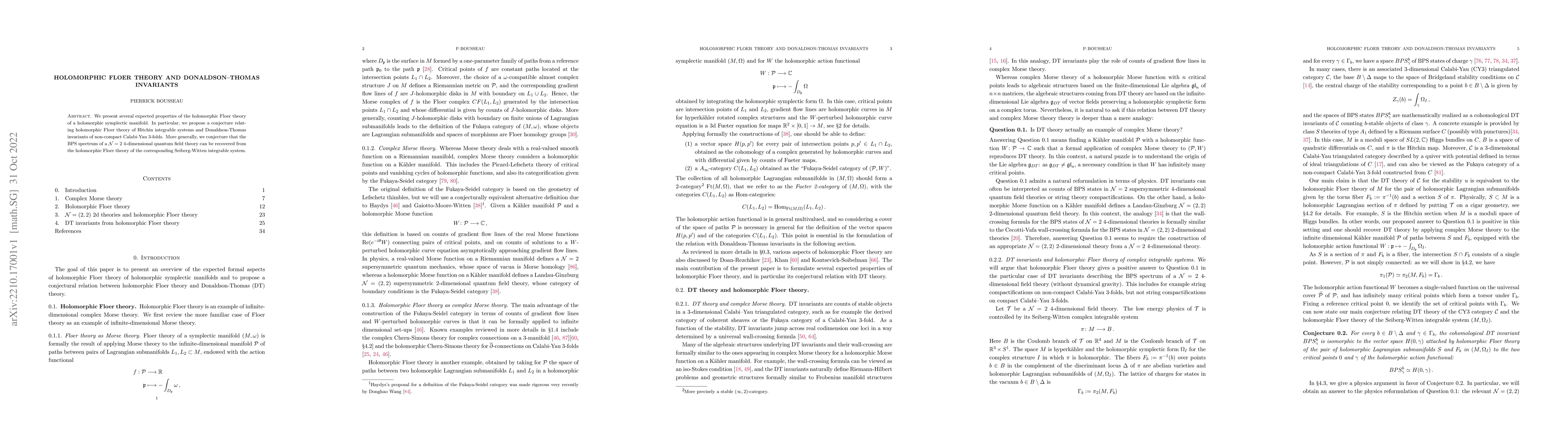 Thumbnail for Holomorphic Floer theory and Donaldson-Thomas invariants