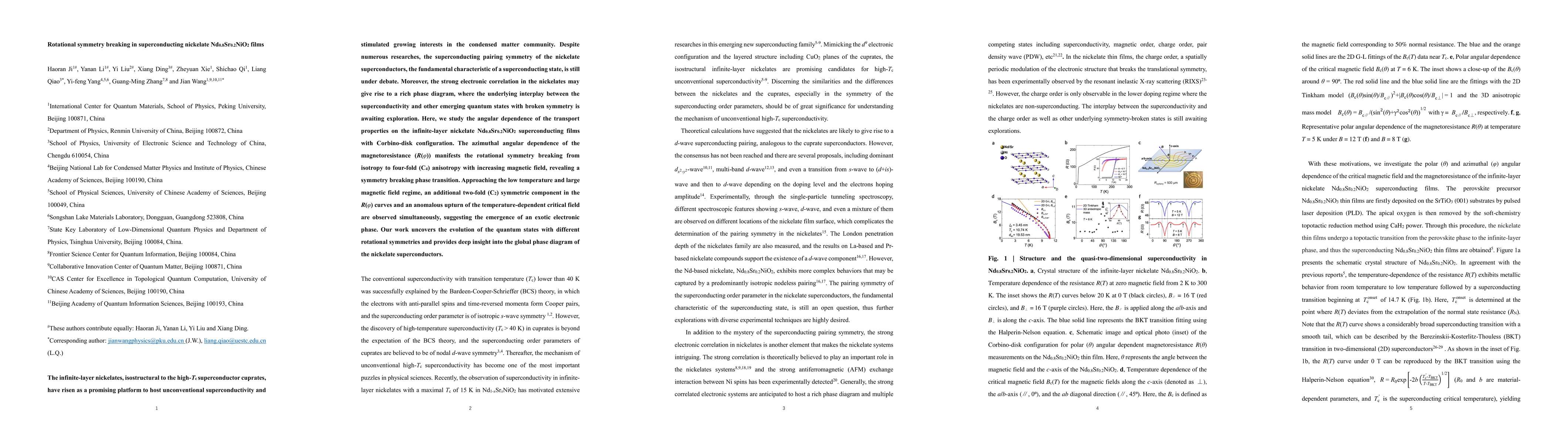 Thumbnail for Rotational symmetry breaking in superconducting nickelate Nd0.8Sr0.2NiO2
  films