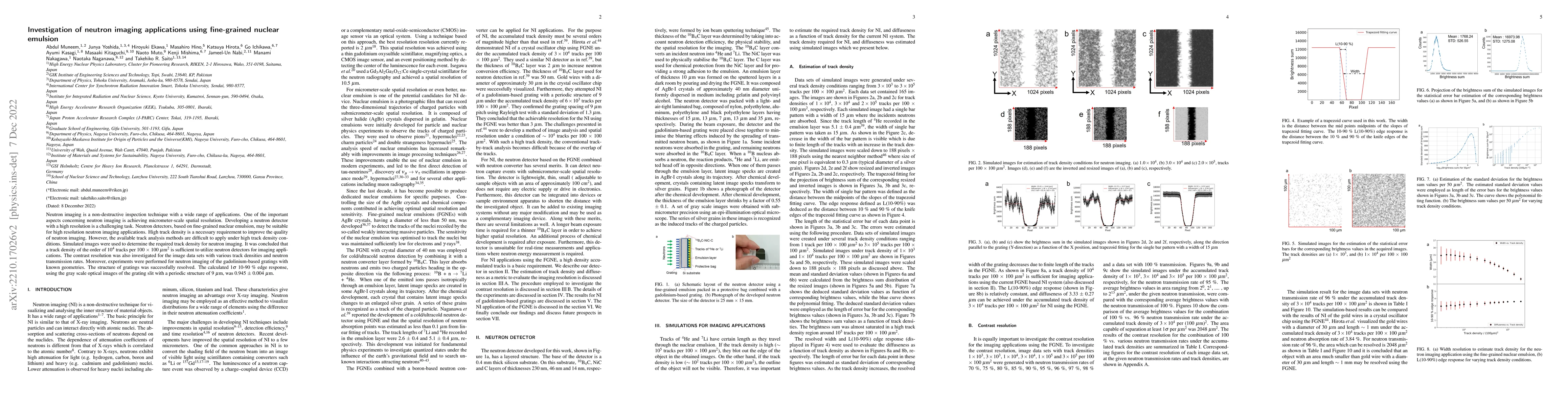 Thumbnail for Investigation of the neutron imaging applications using fine-grained
  nuclear emulsion