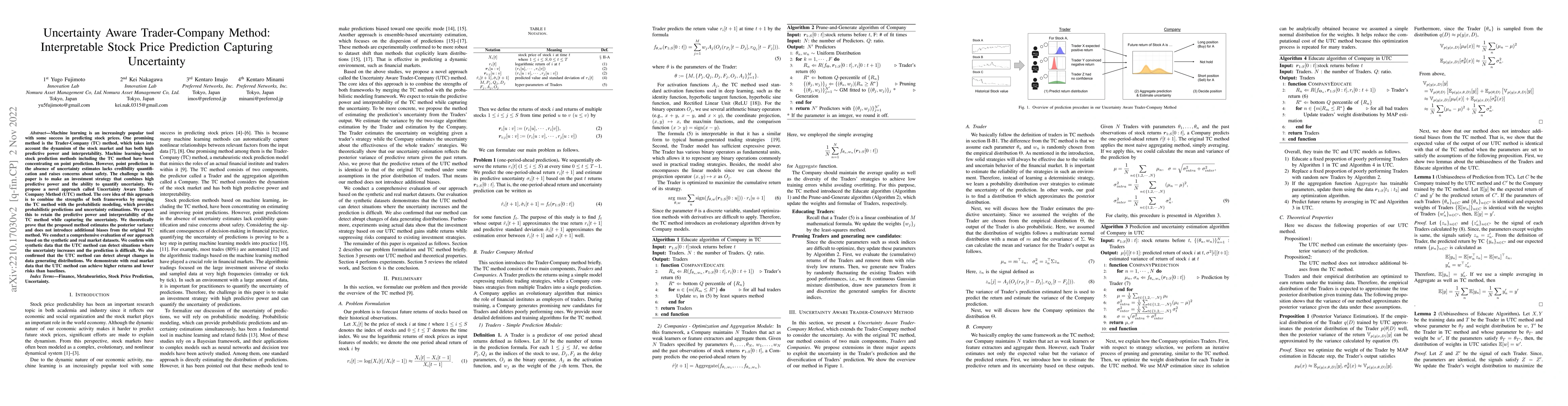 Thumbnail for Uncertainty Aware Trader-Company Method: Interpretable Stock Price
  Prediction Capturing Uncertainty