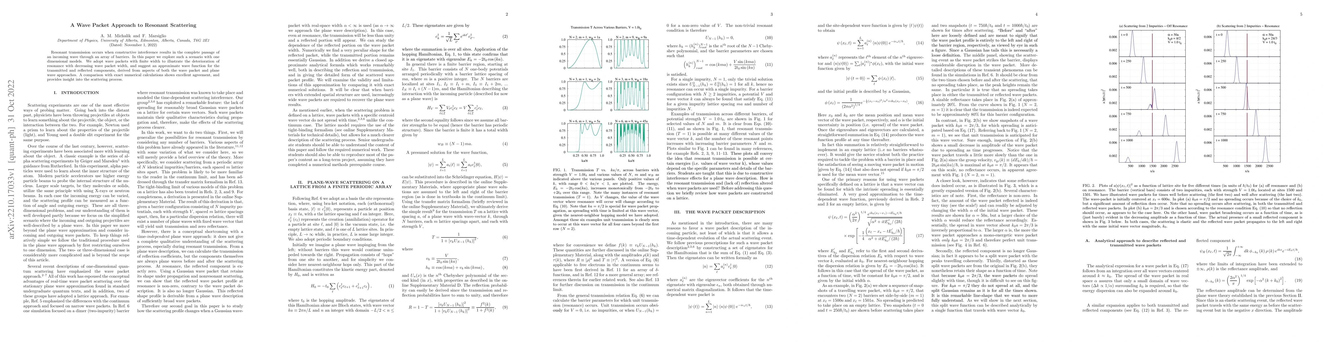 Thumbnail for A Wave Packet Approach to Resonant Scattering