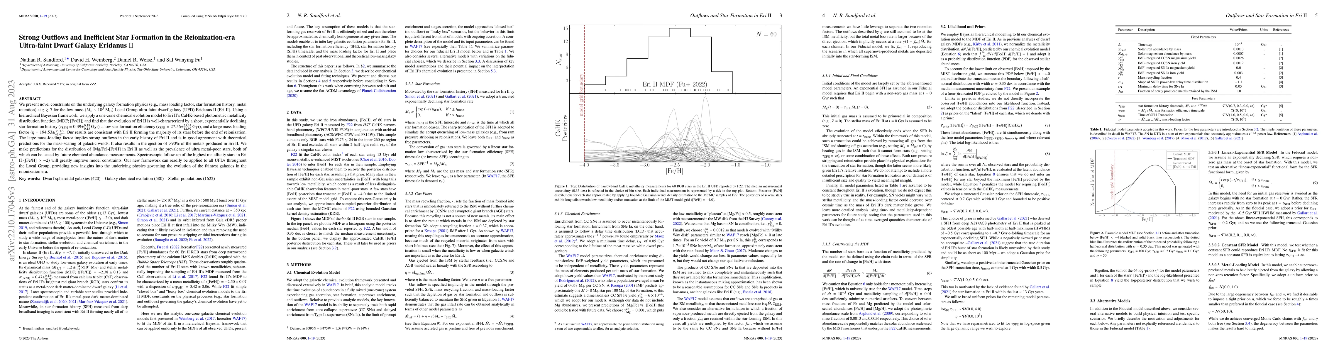 Thumbnail for Strong Outflows and Inefficient Star Formation in the Reionization-era
  Ultra-faint Dwarf Galaxy Eridanus II