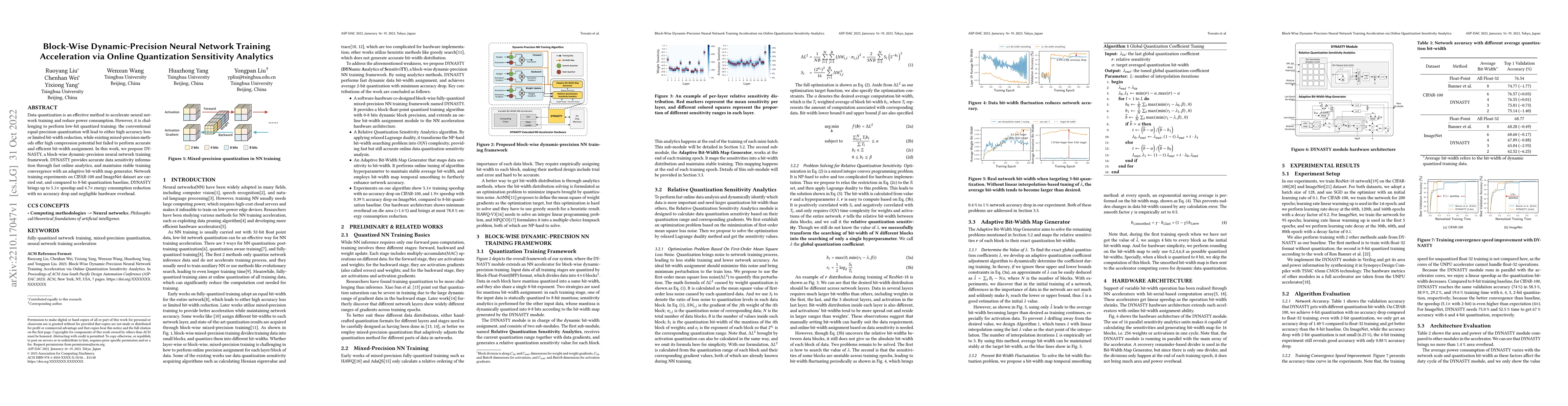 Thumbnail for Block-Wise Dynamic-Precision Neural Network Training Acceleration via
  Online Quantization Sensitivity Analytics