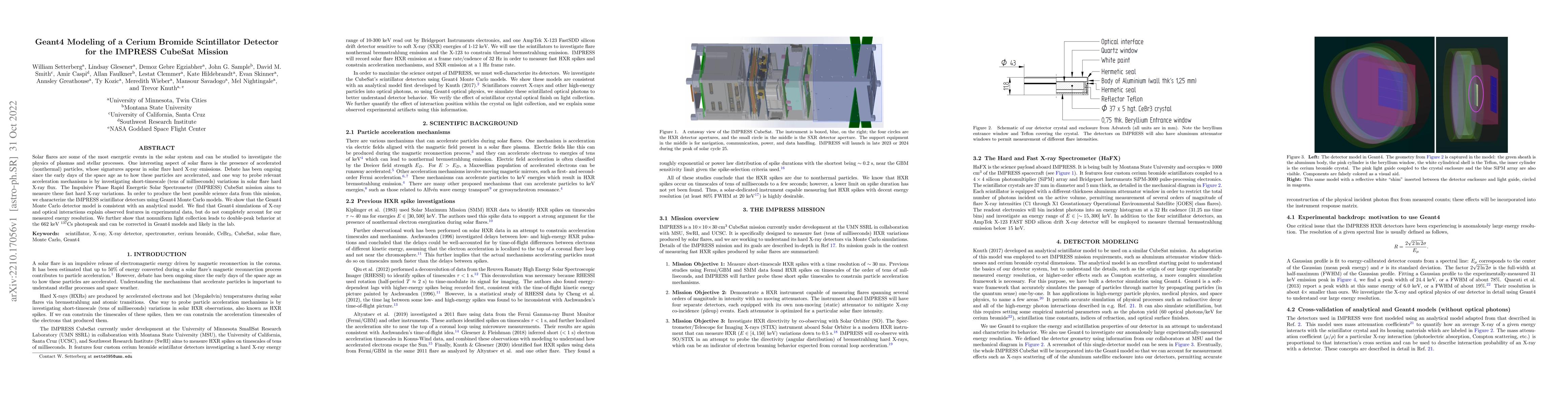 Thumbnail for Geant4 Modeling of a Cerium Bromide Scintillator Detector for the
  IMPRESS CubeSat Mission